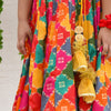Multicolor Lehenga With Organza Ruffle Blouse For Girls