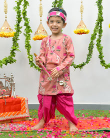  Pink Pichwai Angrakha with Dhoti