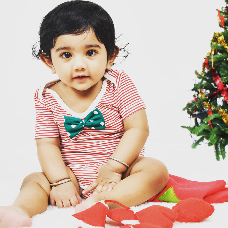 Red Striped Romper