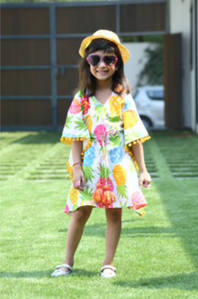  Colourful Pineapple Kaftan Dress