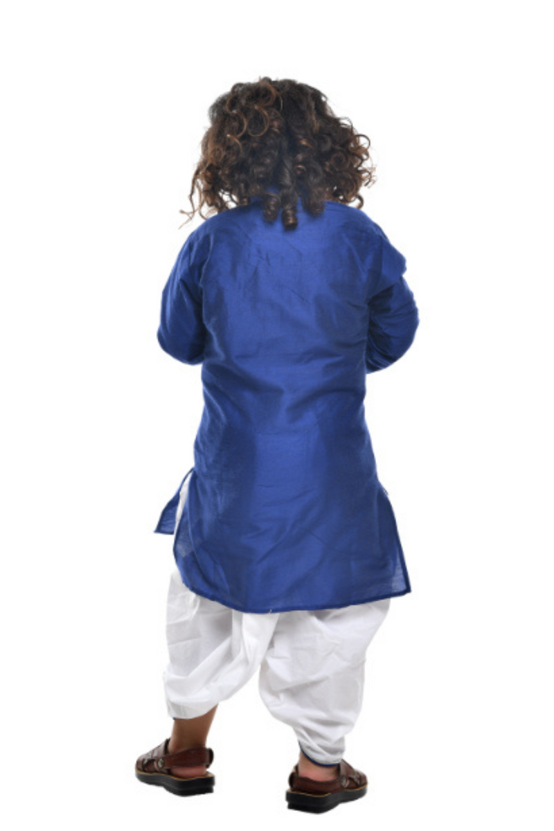 Blue Gota Kurta With Dhoti