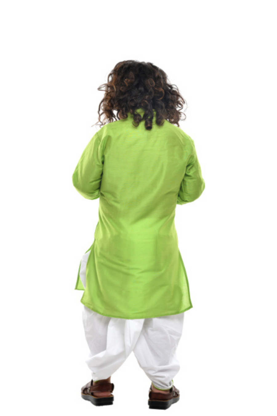 Green Gota Kurta With Dhoti