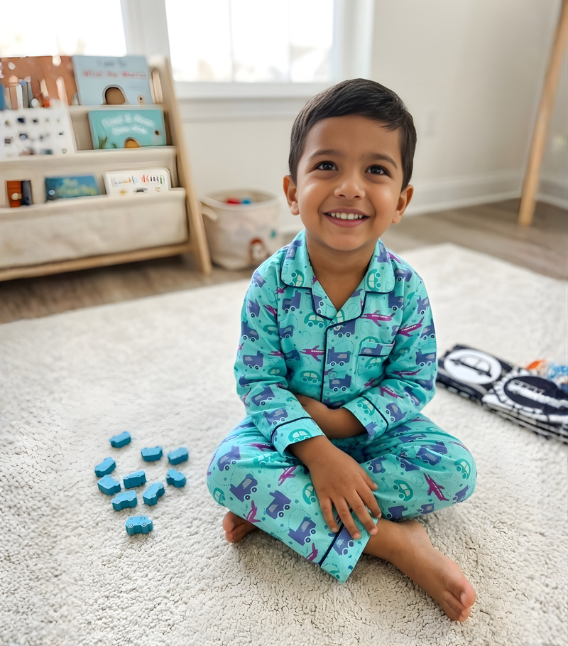 Blue Transport Sleepwear