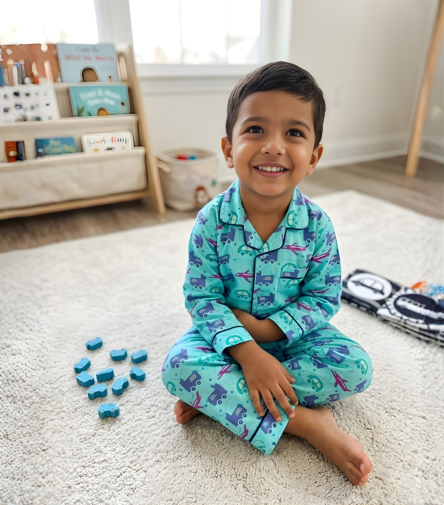 Blue Transport Sleepwear