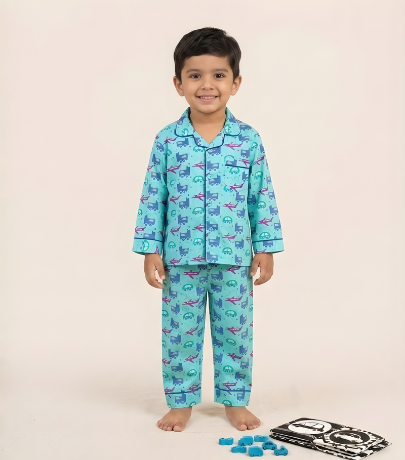 Blue Transport Sleepwear
