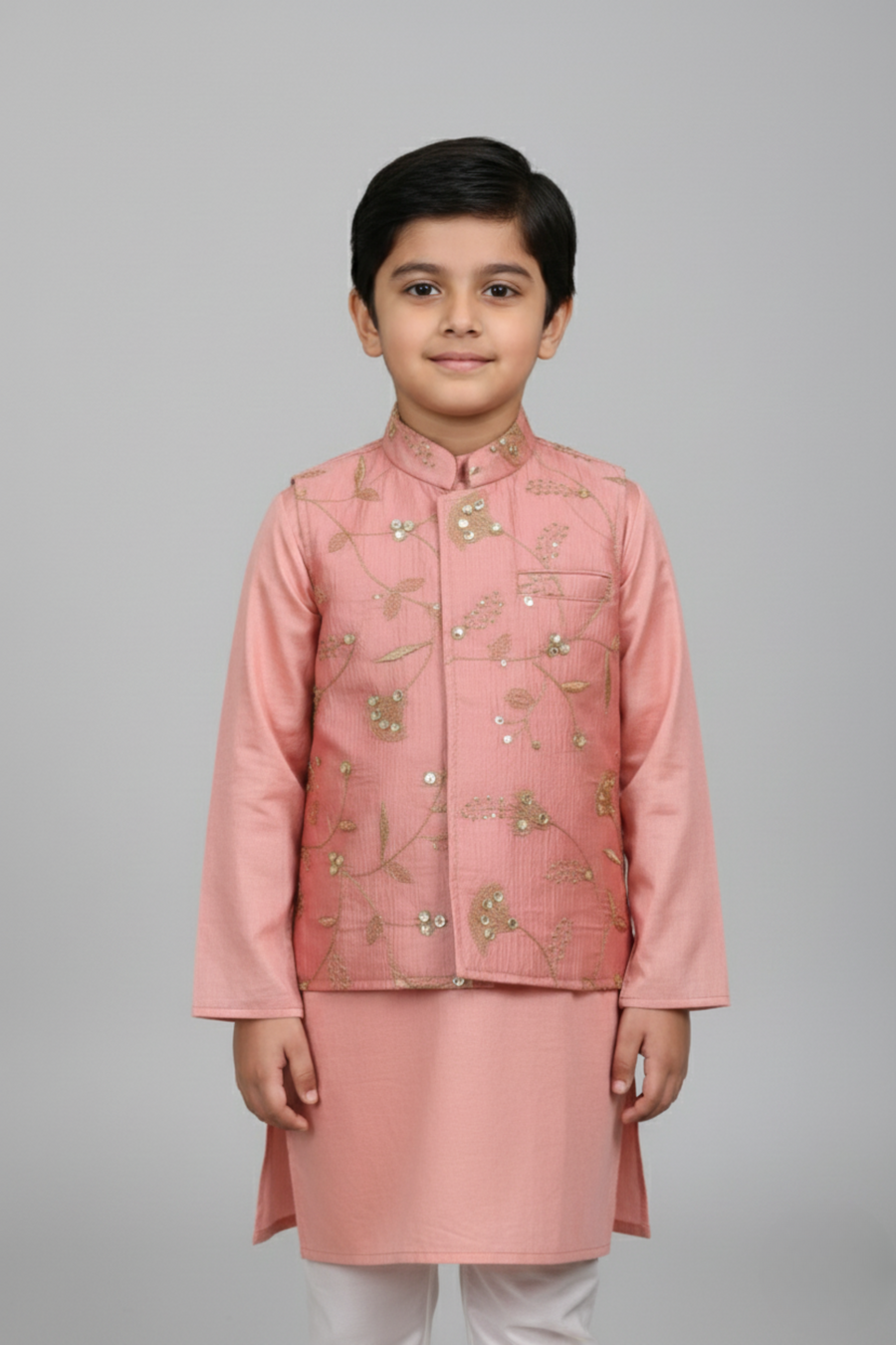 Pink Floral Embroidery kurta set