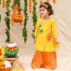 Yellow Embroidered Kurta With Lengha