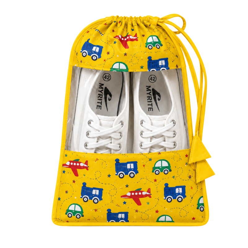 Shoe Bag - Yellow Toy Print