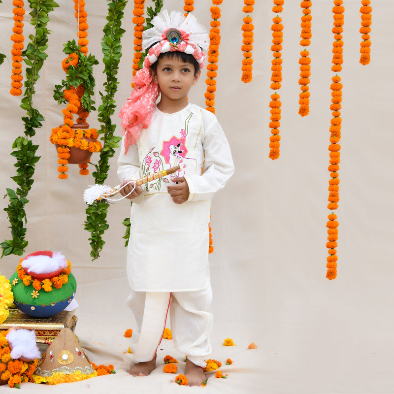 Pichwani Embroidered Kurta with Dhoti