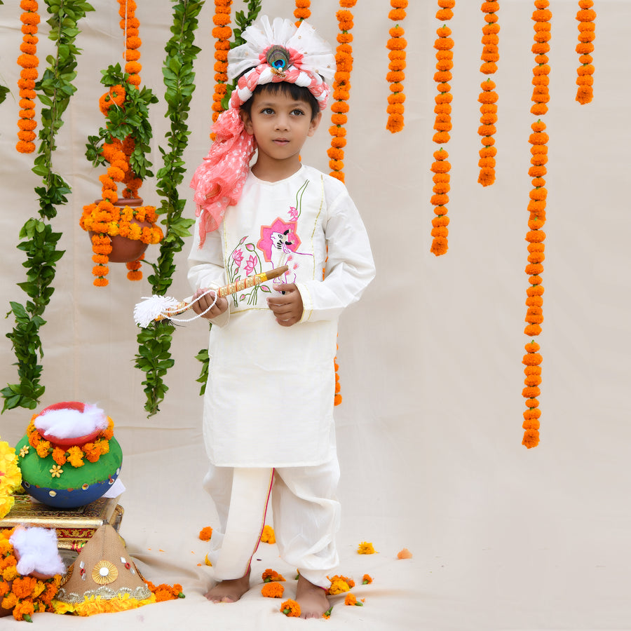 Pichwani Embroidered Kurta with Dhoti