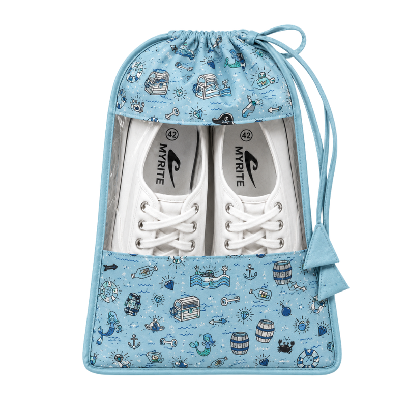 Shoe Bag – Light Blue Sea Print