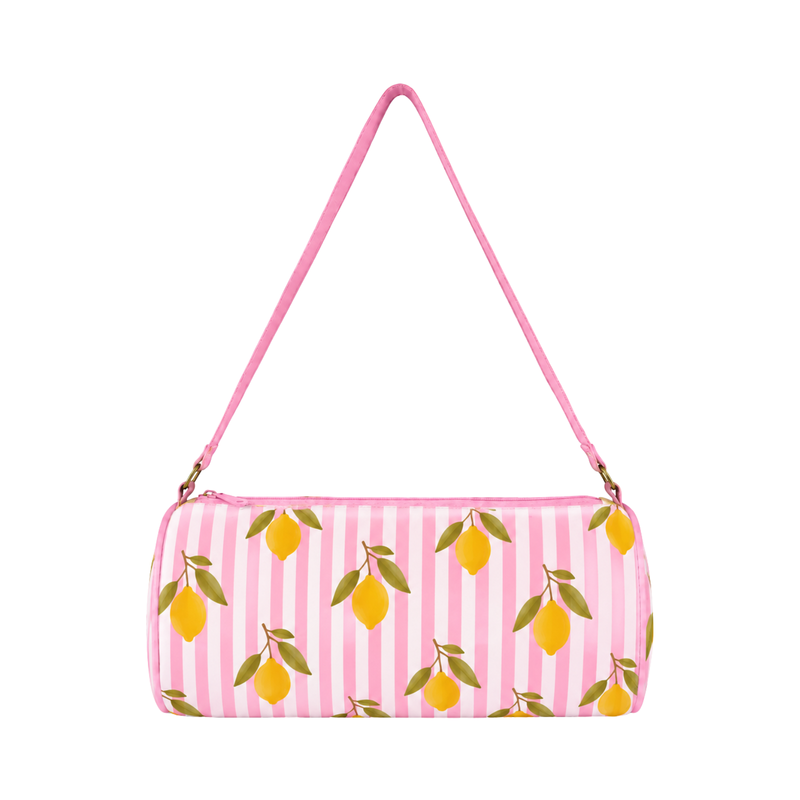 Duffle Bag-  Pink Lemon Print