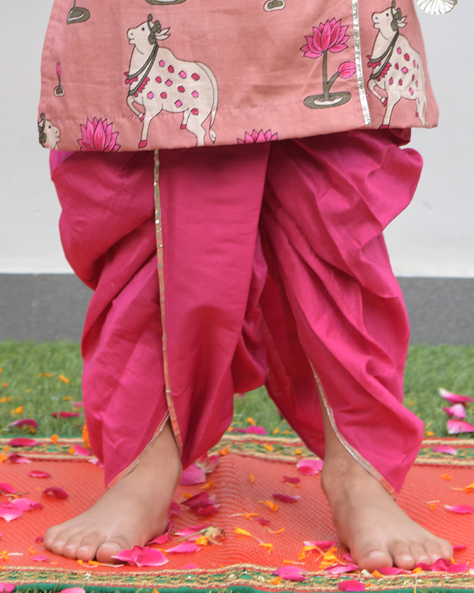 Pink Pichwai Angrakha with Dhoti