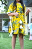 Yellow Safari Printed Kaftan Dress