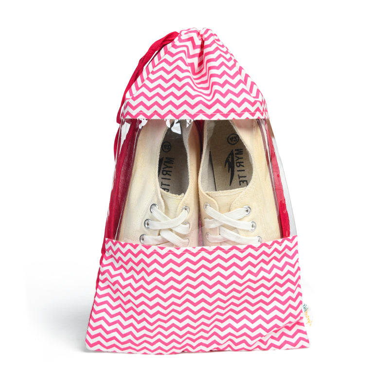 SHOE BAG- PINK CHEVERON