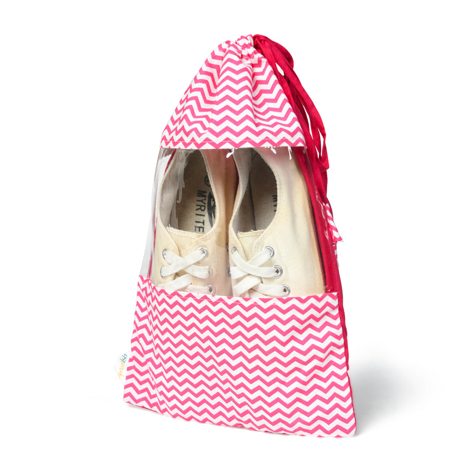 SHOE BAG- PINK CHEVERON