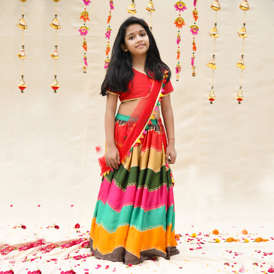 Multicolour Lengha