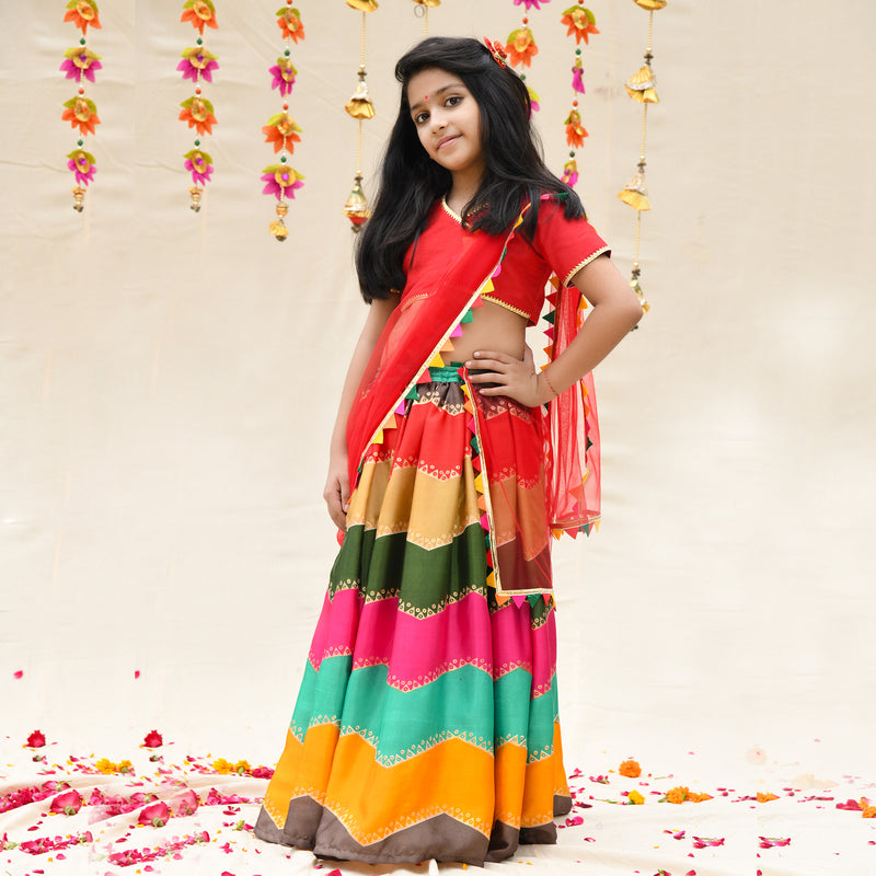 Multicolour Lengha