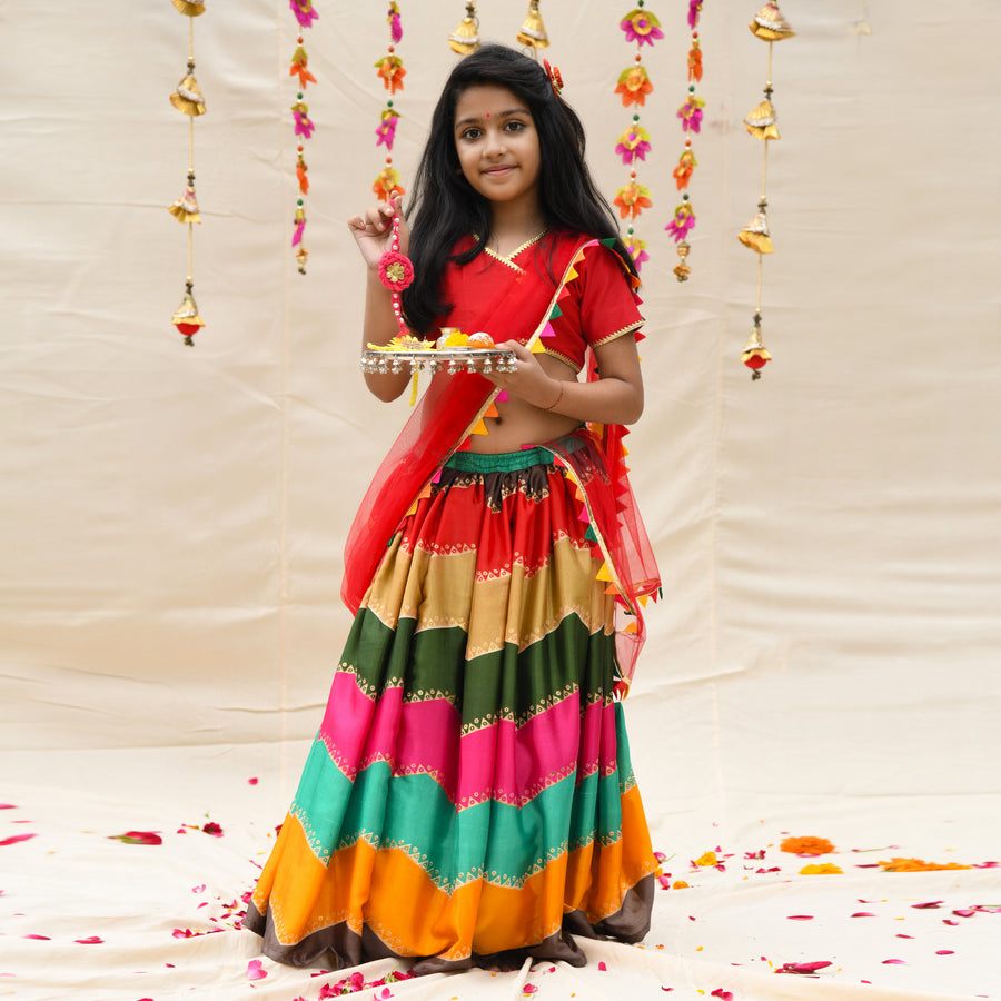 Multicolour Lengha