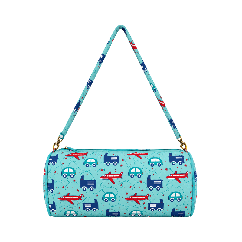 Duffle Bag-  Blue Transport Print