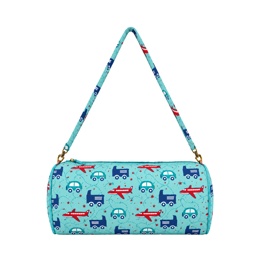 Duffle Bag-  Blue Transport Print