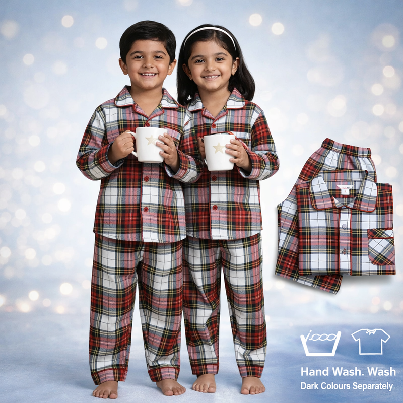 Plaid Snuggles – Cozy Comfort Nightwear for Boys & Girls