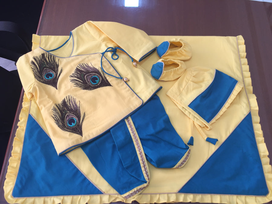 Peacock Feather Embroidered Jaamna