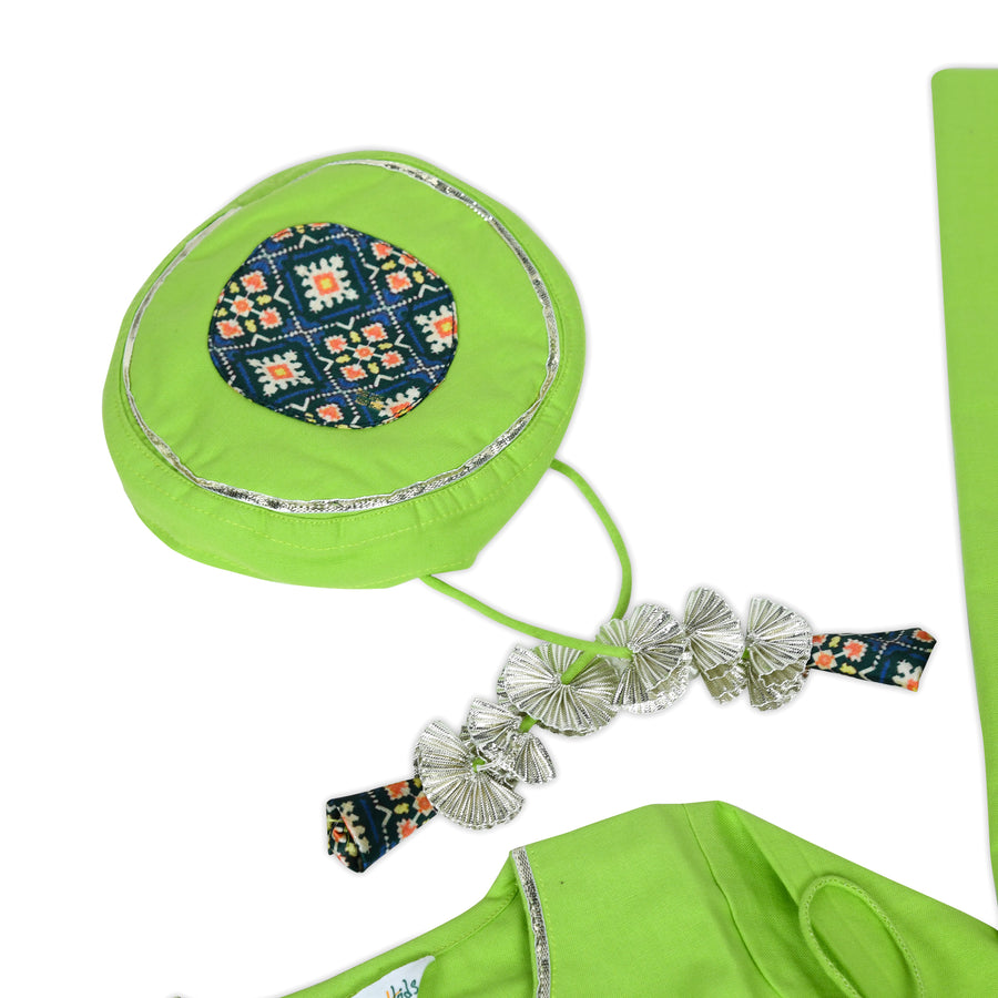 Green Patola Printed Jaamna