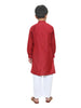 Mahroon Pintex Kurta With White Pajama
