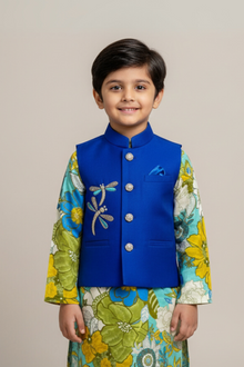  Dragonfly Blue Kurta Set