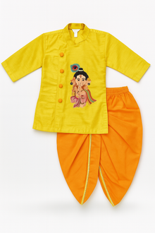  Ganpati embroidered kurta with dhoti