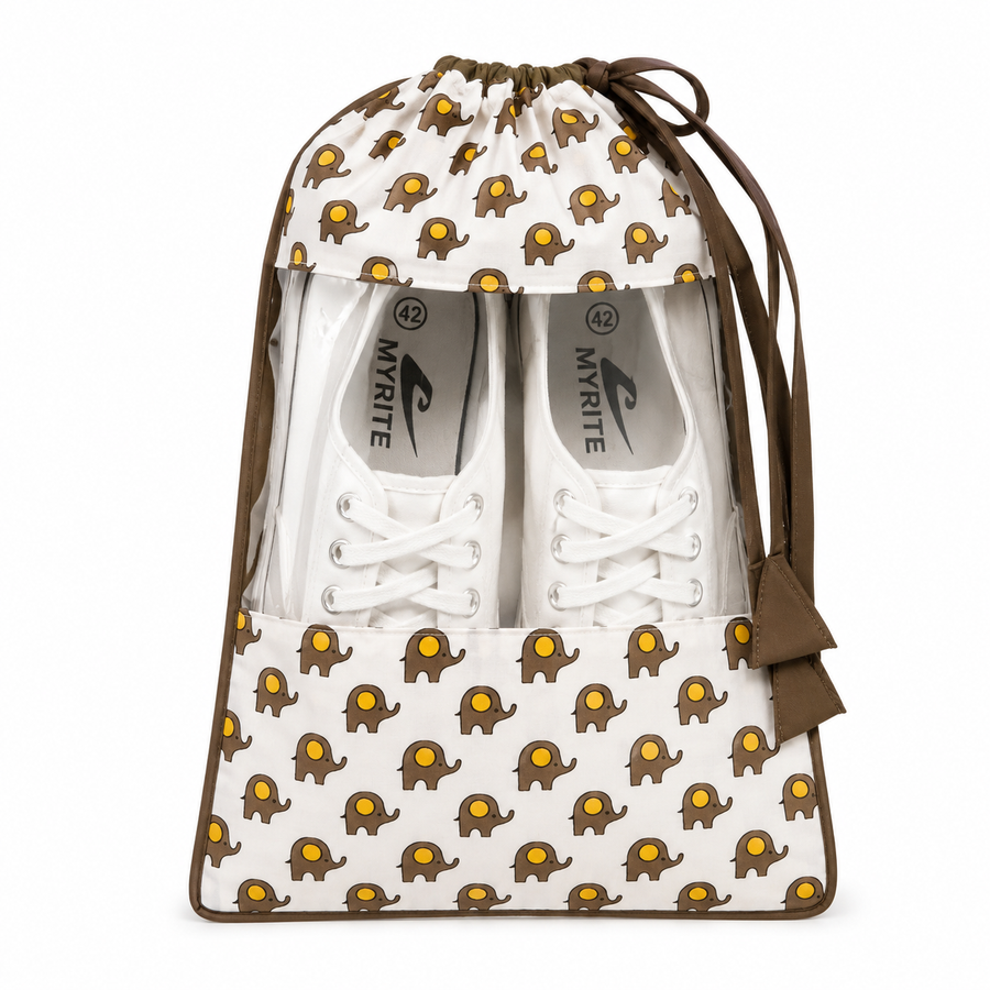 Shoe Bag - Elephant Print