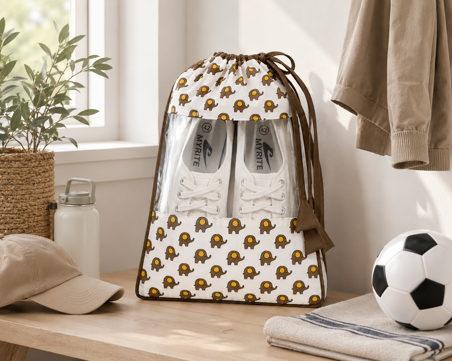 Shoe Bag - Elephant Print
