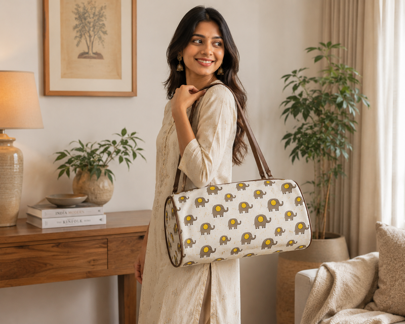 Duffle Bag-  Elephant Print