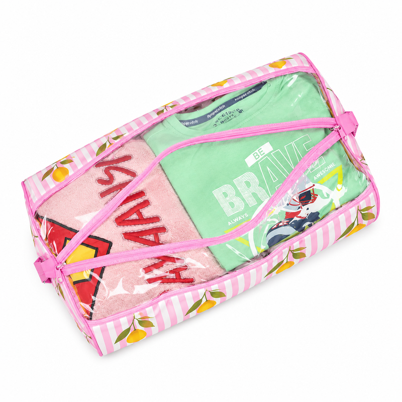 Duffle Bag-  Pink Lemon Print