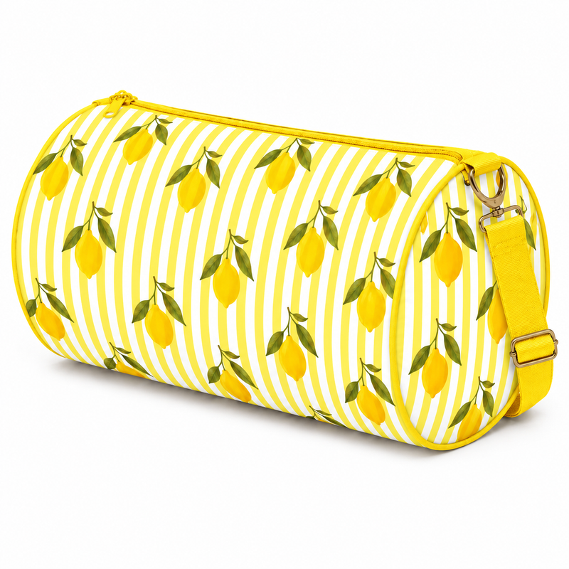 Duffle Bag-  Yellow Lemon Print
