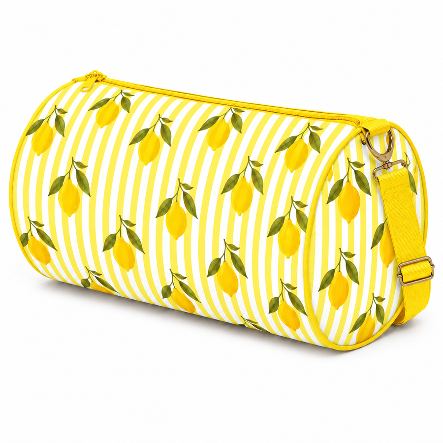 Duffle Bag-  Yellow Lemon Print