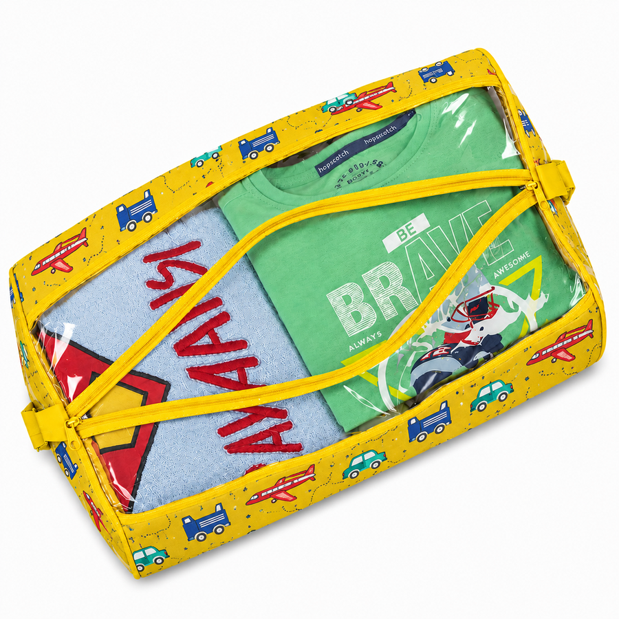 Duffle Bag-  Yellow Toy Print