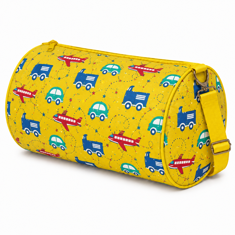 Duffle Bag-  Yellow Toy Print
