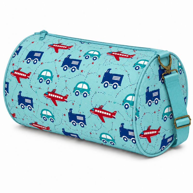 Duffle Bag-  Blue Transport Print