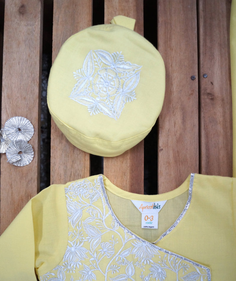 Yellow Jaal Embroidered Jaamna