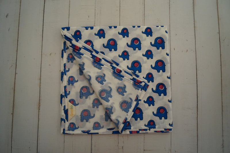 Blue Elephant Swaddle