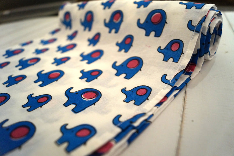 Blue Elephant Swaddle