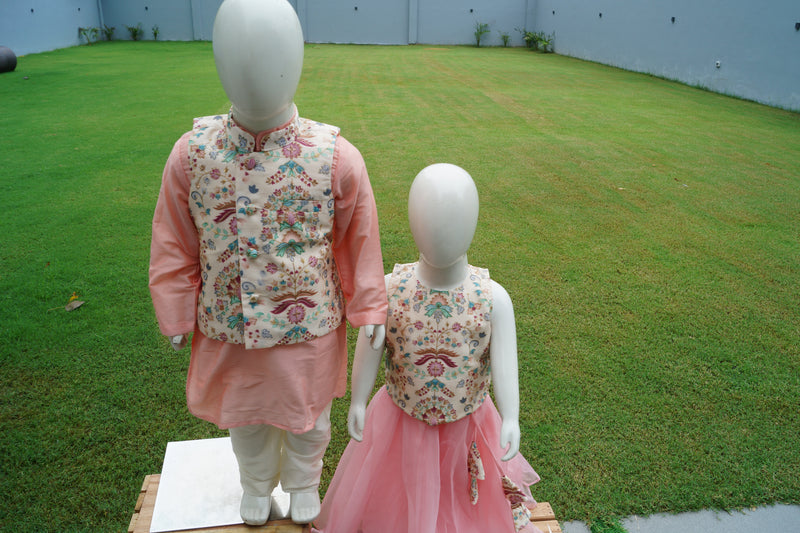 Pink Organza Embroidered Floral Solid Lehenga With Blouse