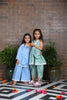 Sea green Cotton Mul Floral Embroidary Kurta With dhoti Pant and purse