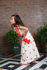 off white heart embroidered skirt with top