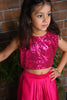 Pink Sequin Top with Dhoti Skirt
