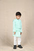 Sea Green Kurta With Mirror Jacket