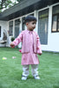 Pink Kurta With Mirror Work Open Jacket