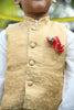 Offwhite Kurta With Golden Jacket